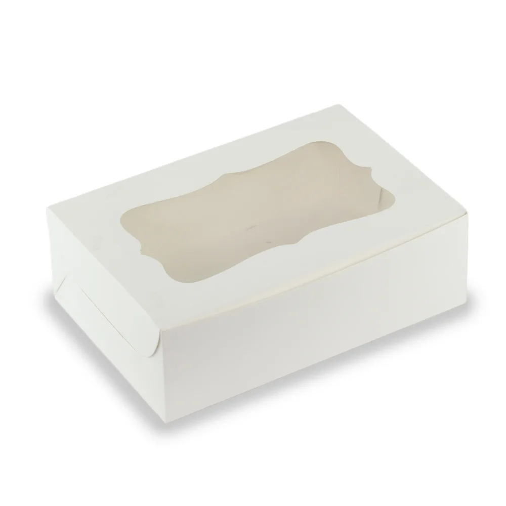 CUPCAKE BOX FOR 6 - 350 GSM WHITE - 9.25x6.25x3 - Pack of 8