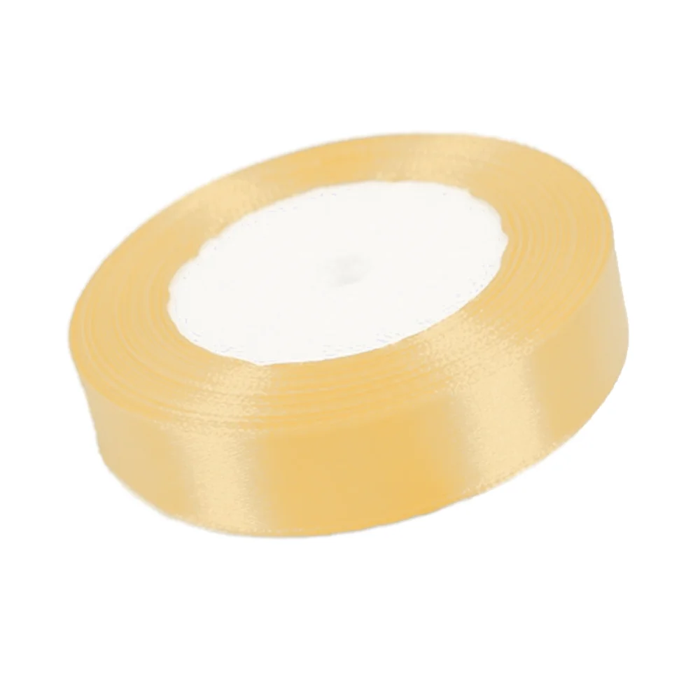 Champagne Yellow Satin Ribbon – 1/2 Inch, 10 metres (Pack of 3 Rolls)