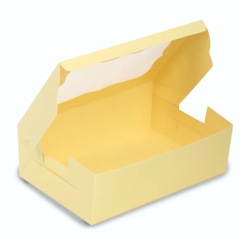 CUPCAKE BOX FOR 6 - PASTEL YELLOW - 9.25x6.25x3 (Pack of 8) - Image 4