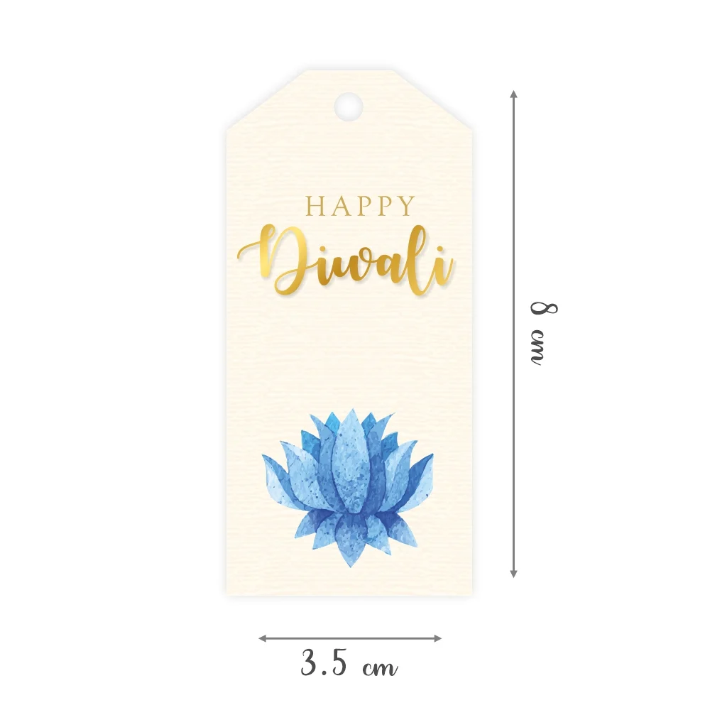 Happy Diwali - Blue Lotus in Watercolours - Packs of 25/50 - Image 2