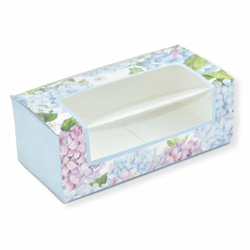 LOAF CAKE / COOKIE BOX - BLUE FLORAL - HYDRANGEA BLAST (8'X4'X3.25) (Pack of 8)