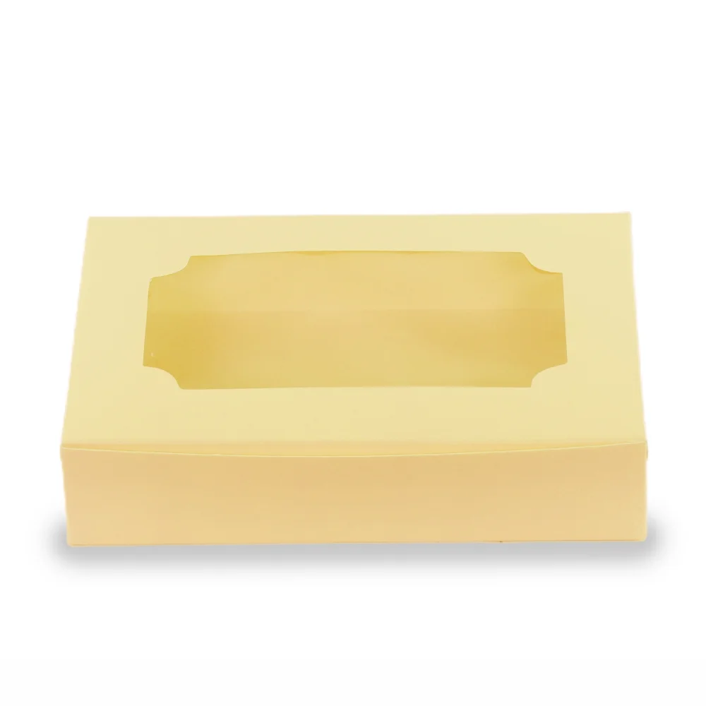 BROWNIE BOX FOR 6 – Pastel Yellow (6x9x2) (Pack of 8) - Image 4