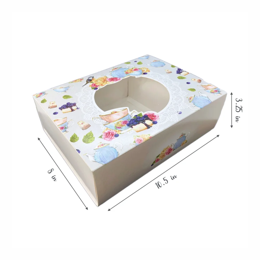 Gift Hamper Tray Box / 4-6 Jars Box - English Tea Party with Matching Tags (Pack of 5) - Image 3